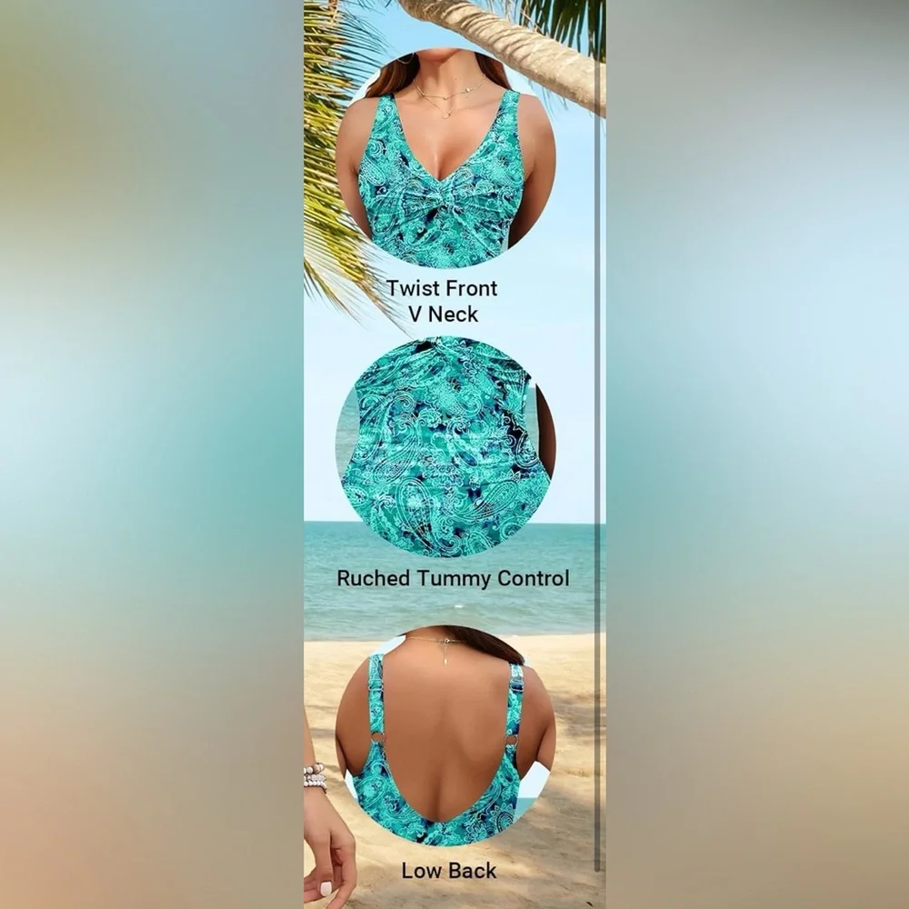 NWT Holipick Paisley One-Piece Swimsuit